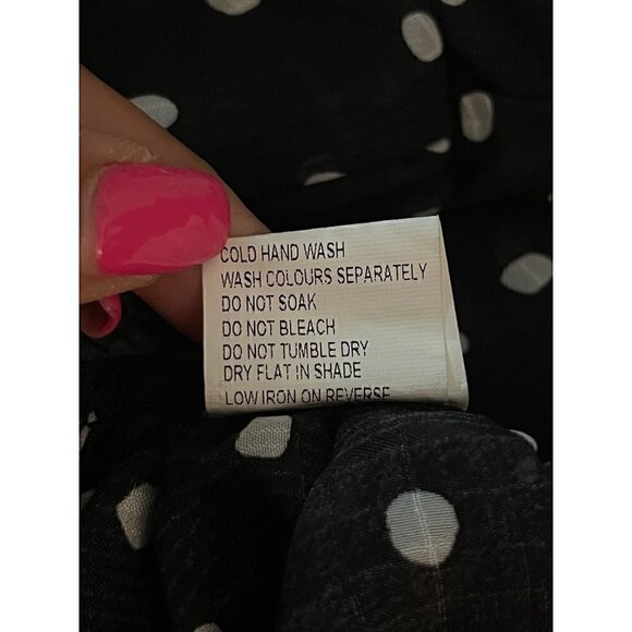 Polka Dot Sheer Long Puffy Sleeves Blouse Size 12 - Picture 10 of 11